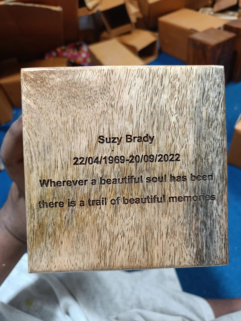 Wooden Box For Pets Ashes Large Hardwood box For human ashes male female Adult urn box Cremation urn burial urn Wooden Memorie Box