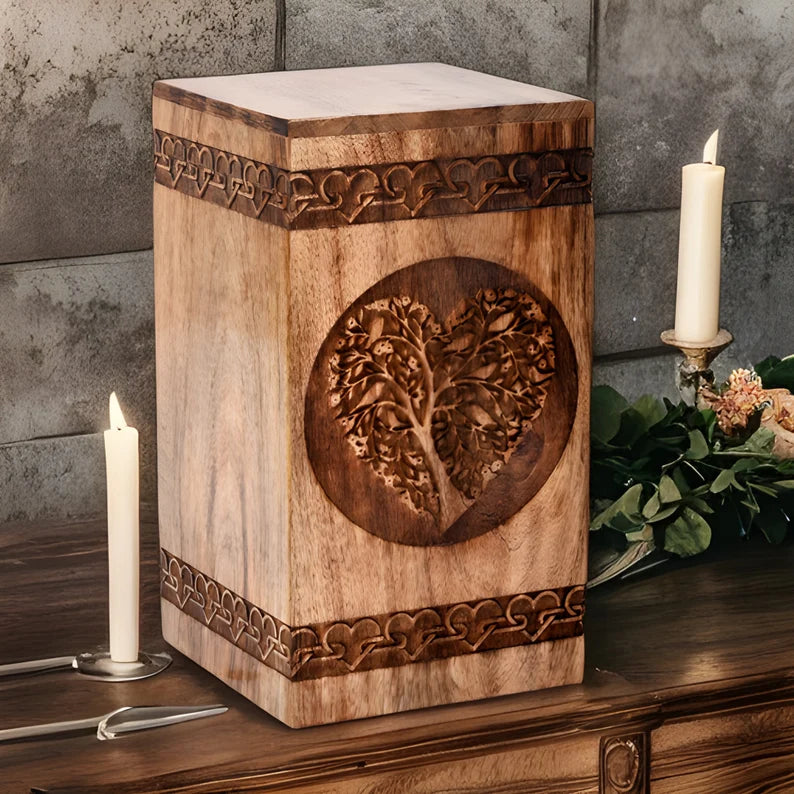 Wooden Box For Pets Ashes Large Hardwood box For human ashes male female Adult urn box Cremation urn burial urn Wooden Memorie Box