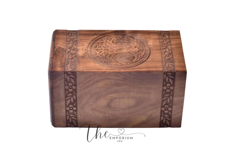 EMPORIUM URN Rosewood Urn for Human Ashes - Tree of Life Wooden Box - Personalized Cremation Urn for Ashes Handcrafted Large Wooden Urn Box