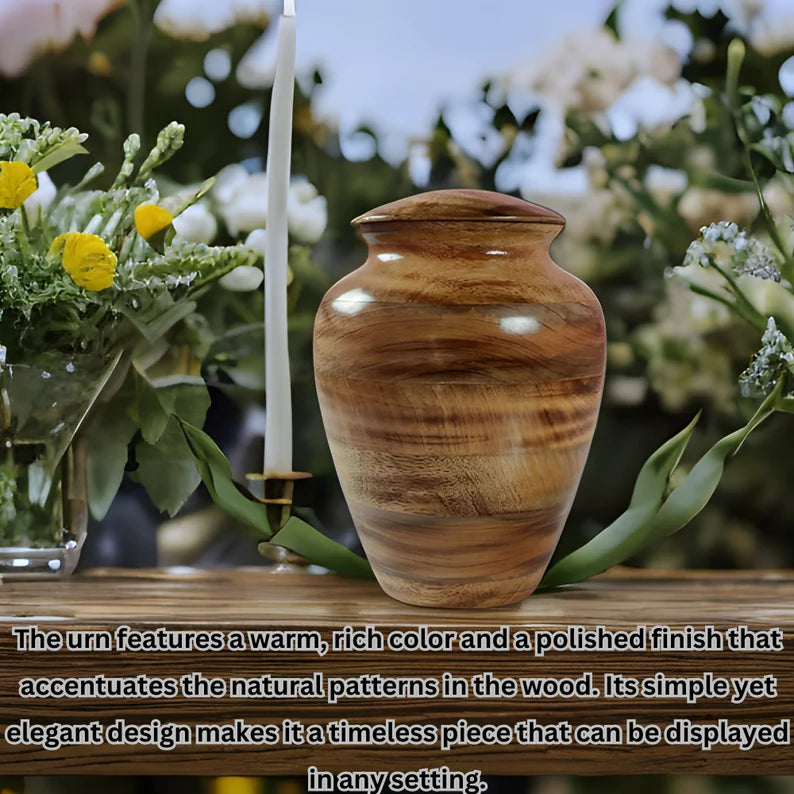 Urn for Human ashes Pet ashes Cremation Burial urn box Wooden urn for Adult ashes Burned mangowood urn for your Loved one